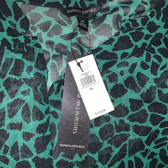 Green Animal Print Banana Republic Factory Dress - Picture 7 of 8